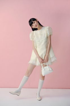 Váy babydoll Butter Fleur Puff Sleeve Layered Mini Dress